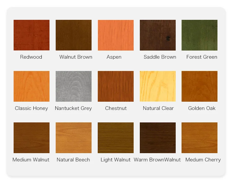 Redwood Stain Color Chart