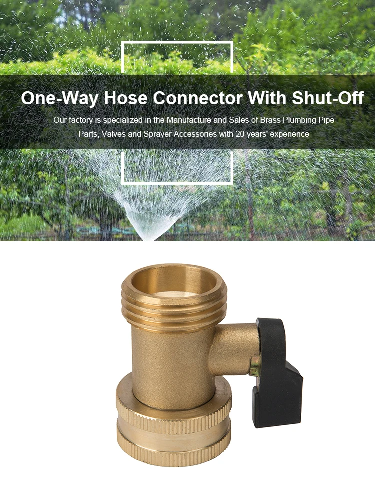 3/4 Inch Brass Garden Short One Way Hose Shut Off Valve Connector Buy