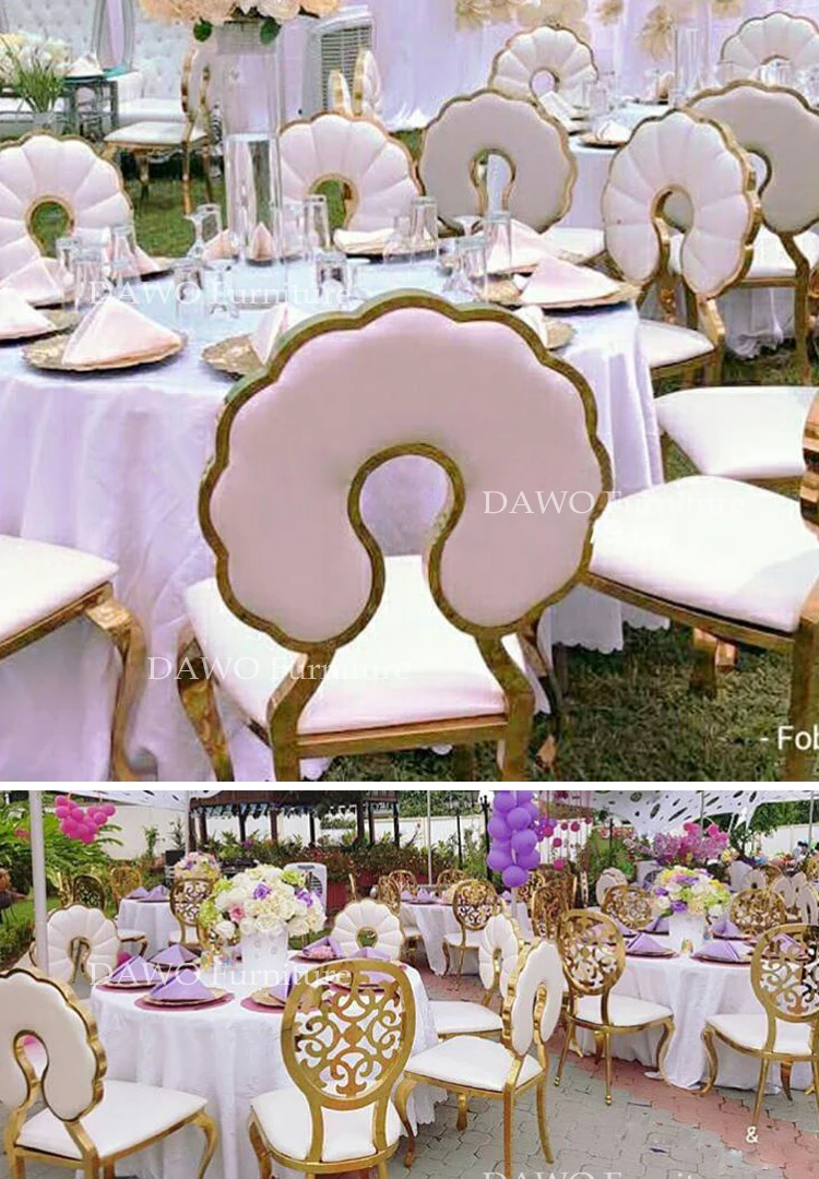Dawo Event Furniture Wholesale Gold Dining Chairs Stainless Steel