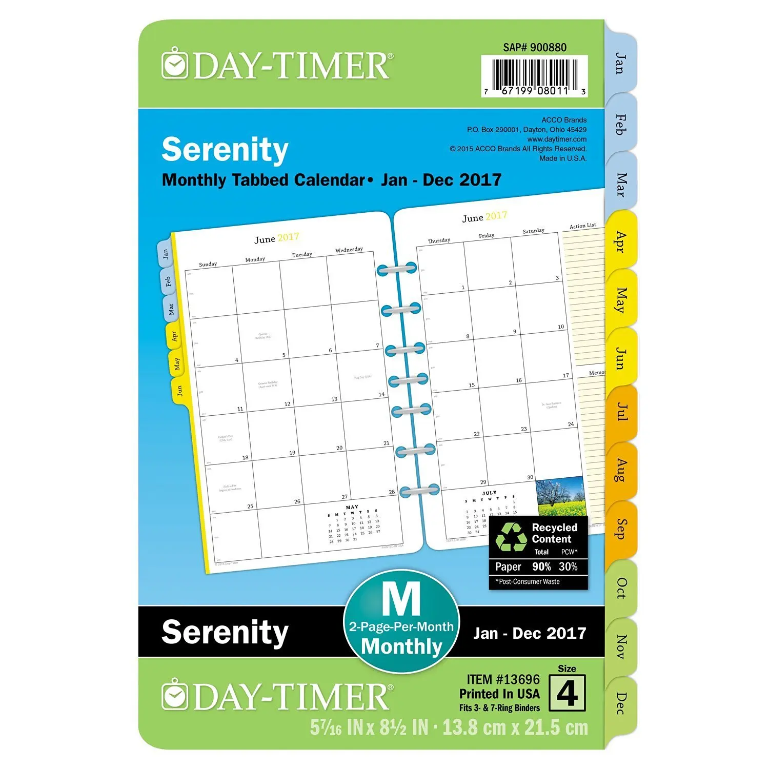 Buy DayTimer Flavia Planner Desk Size 2PagePerMonth Tabbed Refill