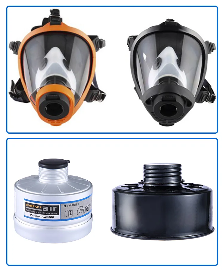 Multifunctional Activated Carbon Filter Full Face Gas Mask,Safety Gas ...