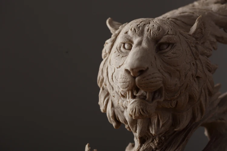 Sandstone American Creative Home Jewelry Decoration Tiger Head Sculpture Office Decoration 