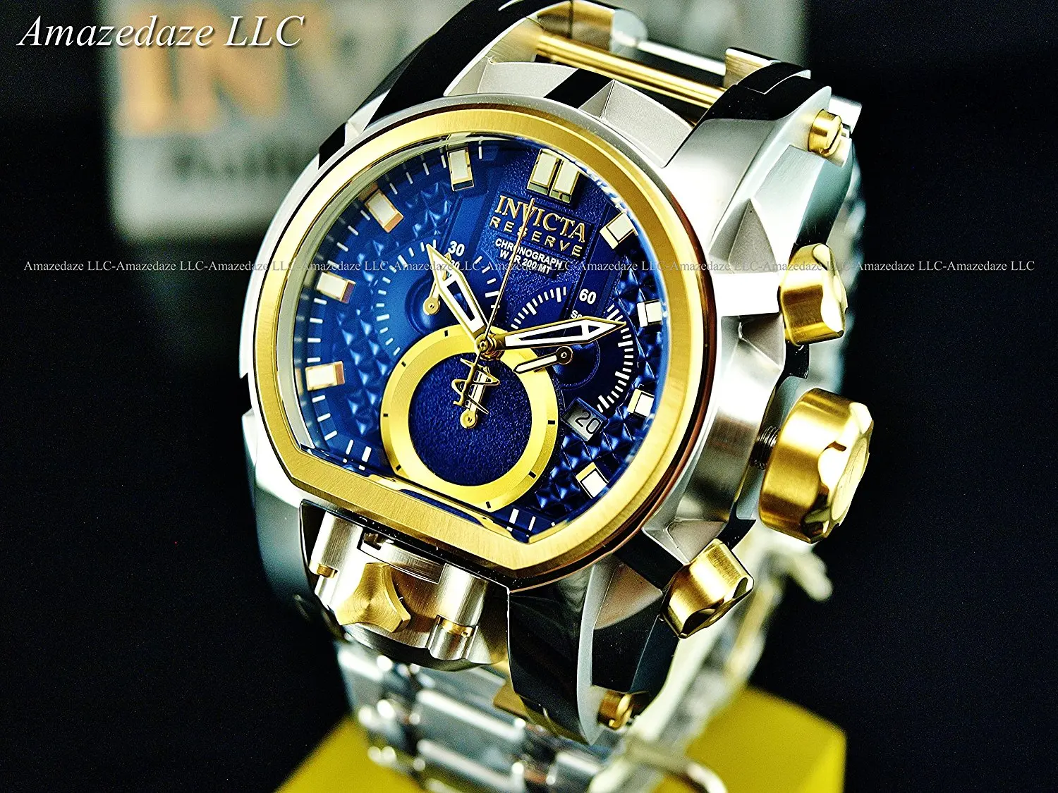 Invicta Reserve Men's 52mm Bolt Zeus Magnum Swiss Quartz Dual Movement Stainless Steel Bracelet Watch