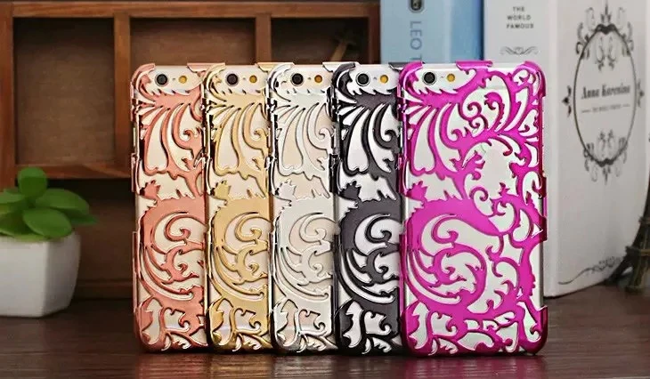 New coming mix color Elegant Hollow Out Mental Hard Case For iphone 6 plus