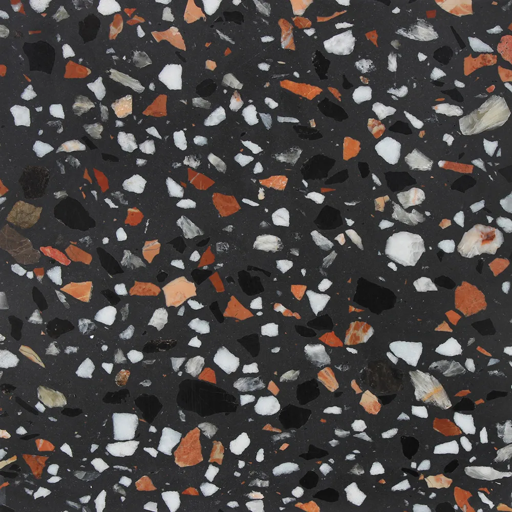 black and white terrazzo tiles