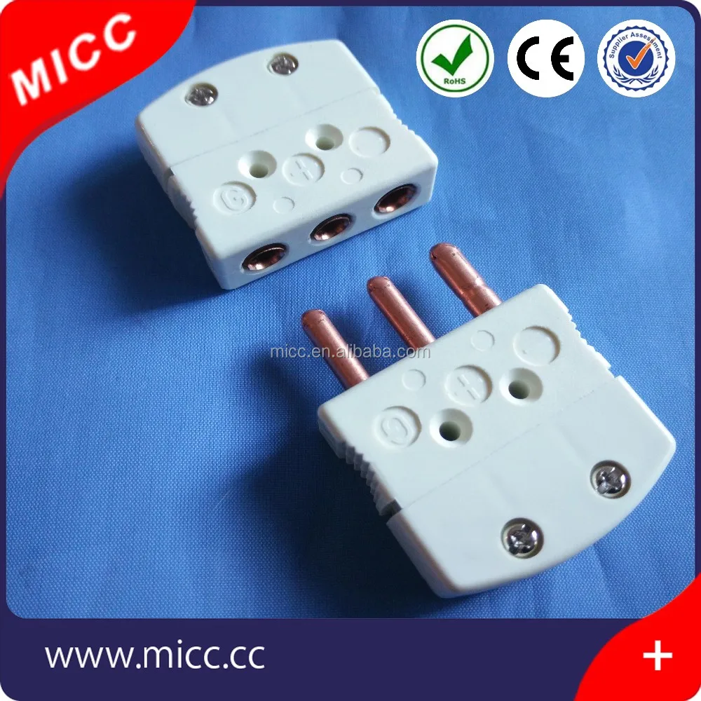 Micc Rtd 3 Pin Male Plug Thermocouple Connectors For Industrial Use