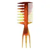 Restore Ancient Ways Hair Partition Styling Plastic Hair Styling 3 Sided Pick Hair Texture Comb