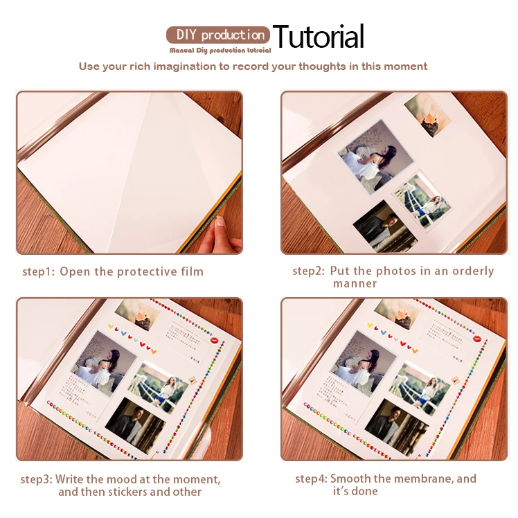 12'' Large Wedding Photo Album For Marriage Post Bound Self Adhesive Diy Paper Luxury