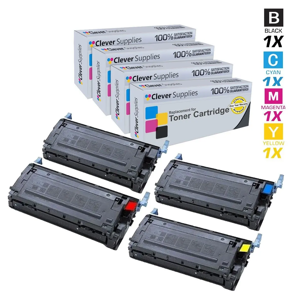 Get Quotations · Clever Supplies© Compatible Toner Cartridges 4 Color Set for HP 4600 (C9720A, C9721A