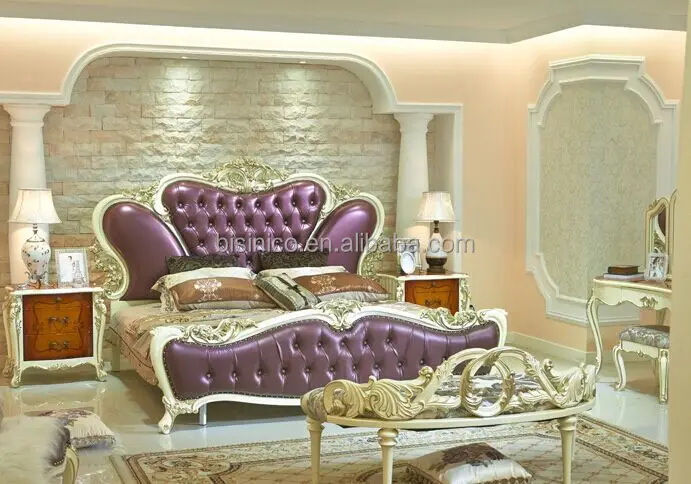 European Style King Size Bed Elegant Purple Wood Carving Royal European Style King Size Bed Elegant Purple Wood Carving Royal Bedroom Furniture Set Bf01 Ml027 View Beds Bisini Product Details