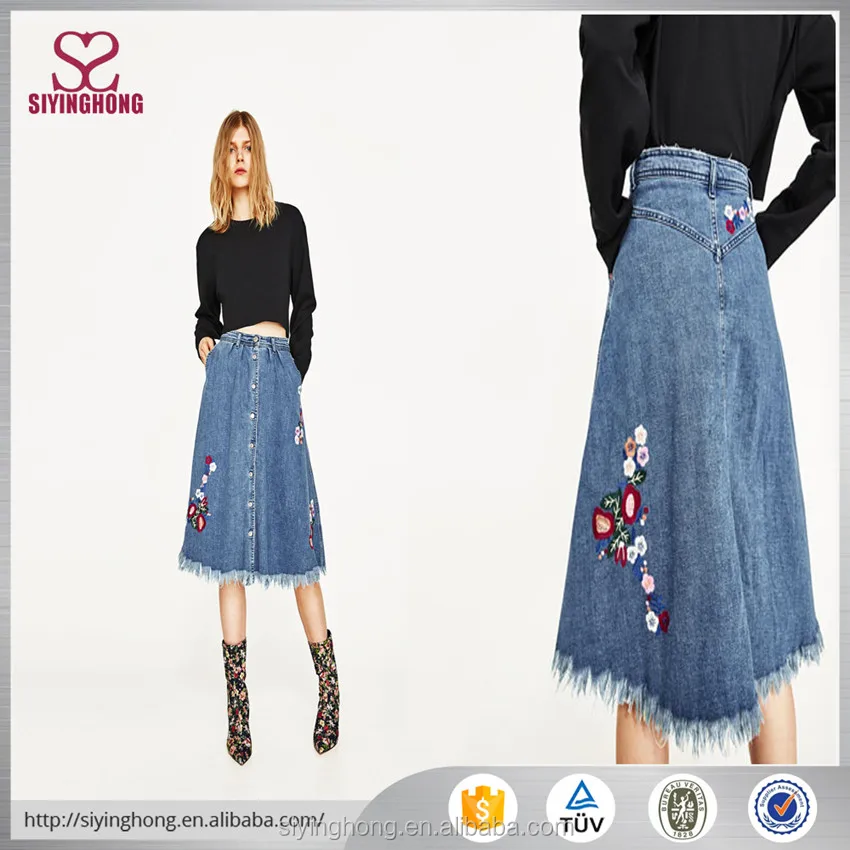 Ladies Long Denim Skirts, Ladies Long Denim Skirts Suppliers and ...