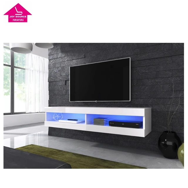 Hanging Tv Stand High Gloss Pvc Gloss Rgb Led Light Cheap Price Hot