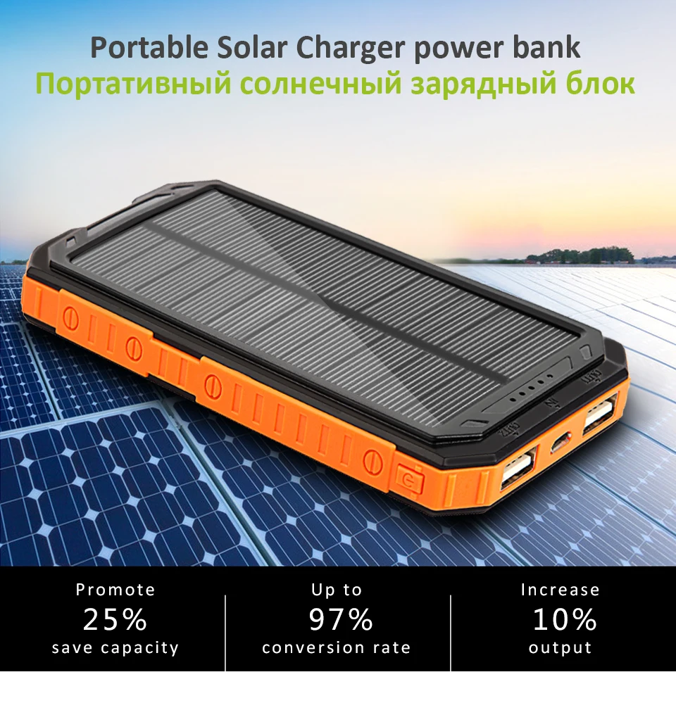 Solar power bank 24000mah mobile charger power bank battery for samsung - ANKUX.COM