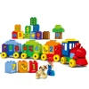 JDLT toy for children DIY educational intelligence ABS plastic digital printing figures train 65pcs building blocks set