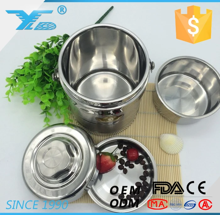 1.4l Drum Shape Heated Lunch Box Food Warmer Pot Stainless Steel Lunch