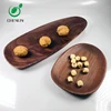 wholesales Washable one piece solid walnut wooden snack plate