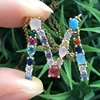 FaVorite Jewelry Colorful Rainbow alphabet A-Z diamond letters necklace jewelry initial pendant