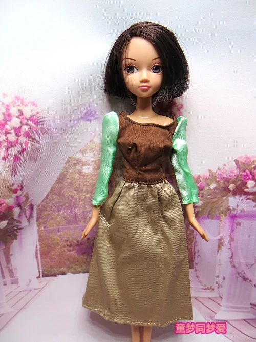1 Pcs handmade princess Cinderella Dress Weddig Gown Clothes Party Outfits For Barbie doll