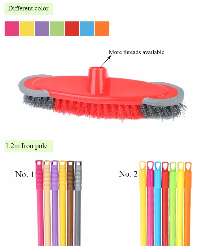 Wholesale modern plastic indoor hard curved bristle broom