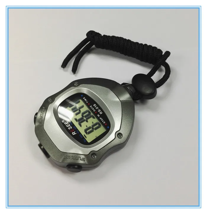 High Accuracy 0.01 1/100 Second Minimum Unit Silver Digital Stopwatch