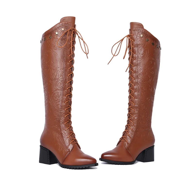 Botas De Cuero Con Relieve Para Mujer,Botas Largas De Punta Estrecha Con  Tiras,Zapatos De Mujer,Venta Al Por Mayor - Buy Botas De Mujer Largo Botas  Mujeres Zapatos Mujeres Botas Product on Alibaba.com