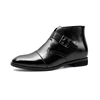 Latest Style Cow Genuine Leather High Heel Boots Elevator Shoes Men
