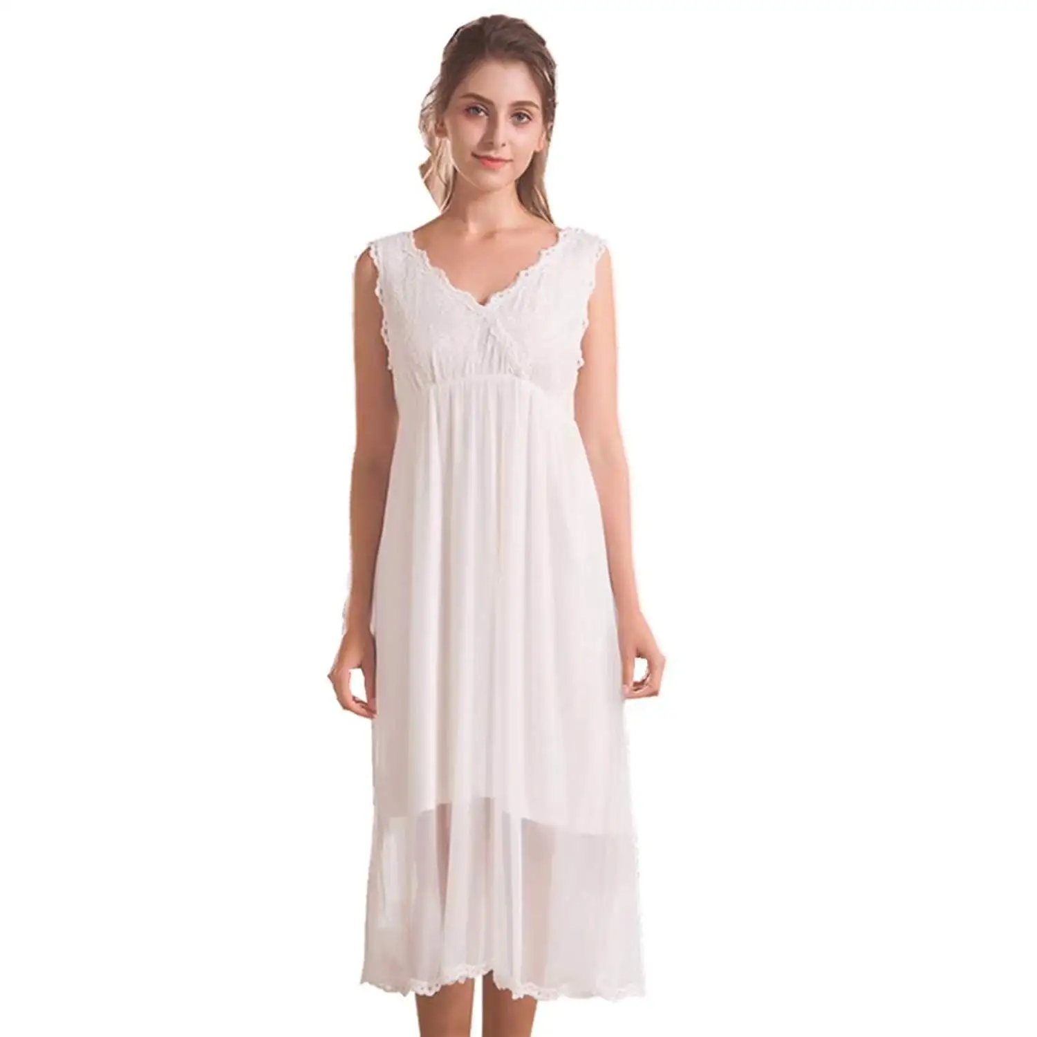 womens cotton sleeveless nightgown