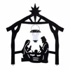 Holiday decoration with nativity silhouette scene stake