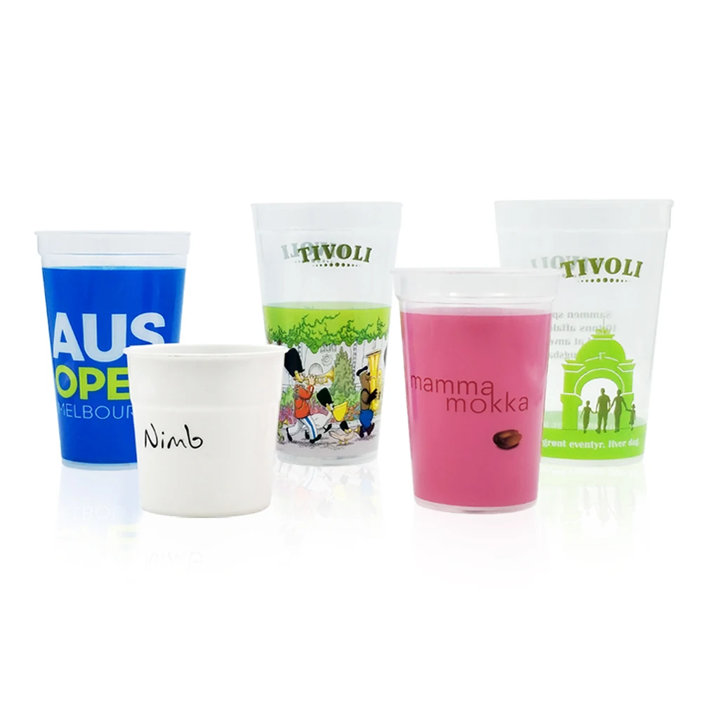 
Custom logo reusable 500ml 400ml plastic printed cups 