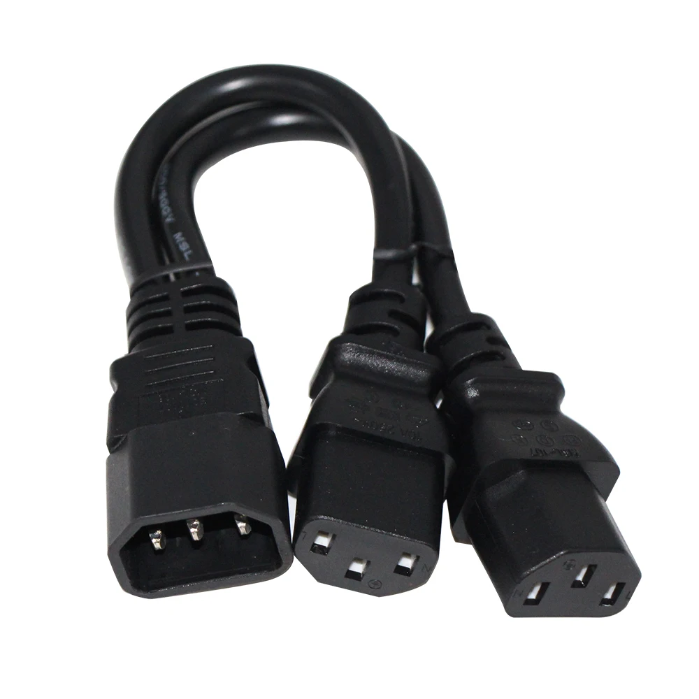 18awg Iec C13 *2 Plug Type C13 C14 Cable Connector Y Cable Splitter Power Cord - Y Splitter C14 Male C13 Female Power Extension,Type Power Cord Iec C13 Cable