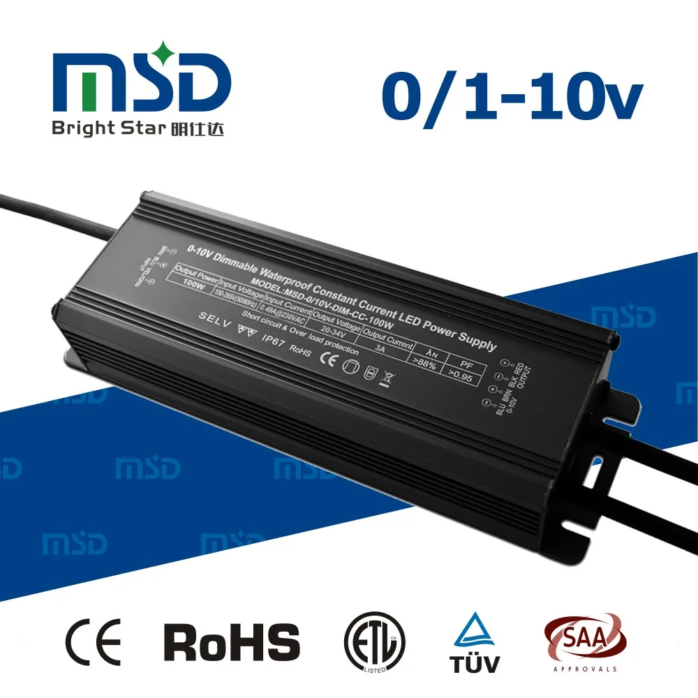 Constant Current 0/110v Dimmable 100 Watt Led Driver With Electronic Waterproof Led Light