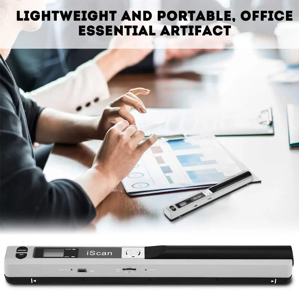 Richer-R Hand-Held Scanners, Handheld Scanner Portable Scanner USB Pen Scanner A4 Scan JPG/PDF USB 2.0(Gray)