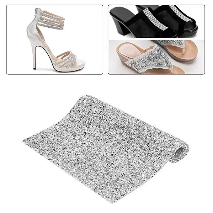 Self adhesive glitter rhinestone sheet trimming for car shoes bag decoration