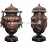 Gorgeous India Antique Brass Flower Vase with Lion Head Handles
