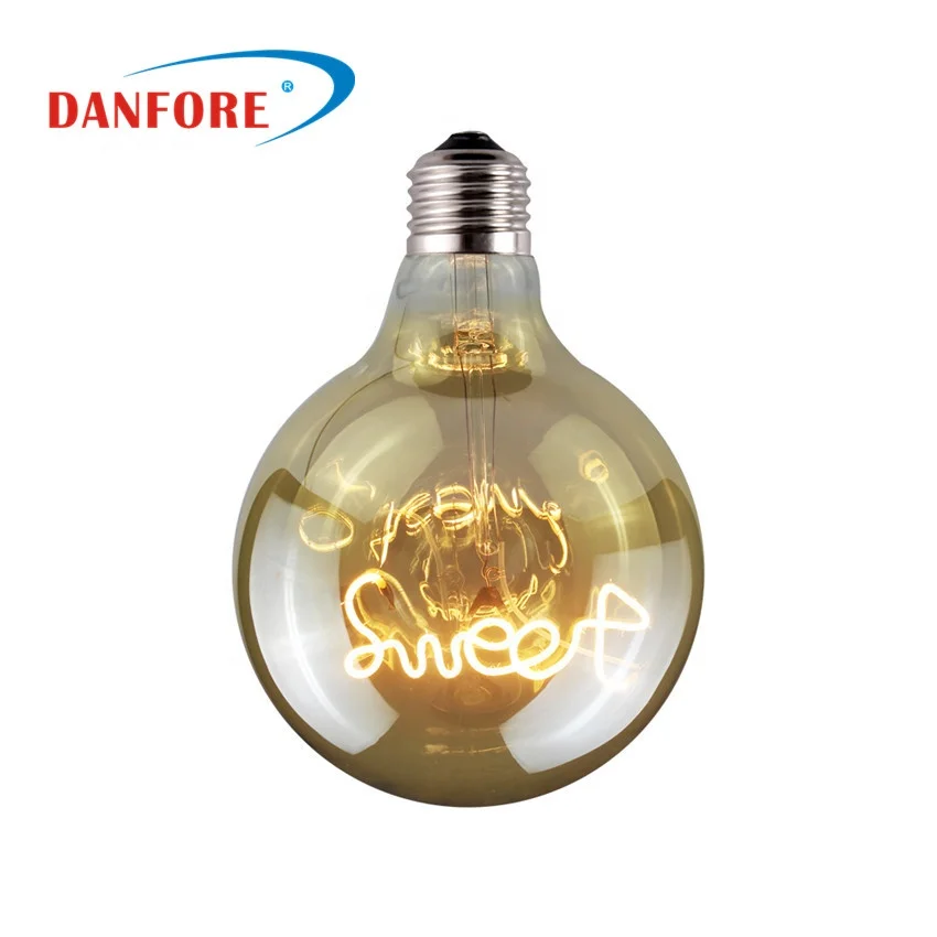 Home Vintage Led Filament Light Bulb Globe G125 4W Decorative Edison Bulb with customized logo/letter