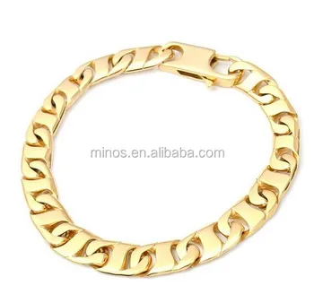 18k Gold 22cm Chain Link Bracelet,Unisexs Stainless Steel Bracelet