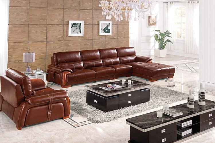 Modern leather sofa set furniture living room sofa set genuine leather sofa set