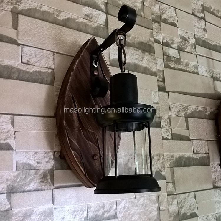 
vintage natural wood leaf shape lighting fixtures wall lamp 