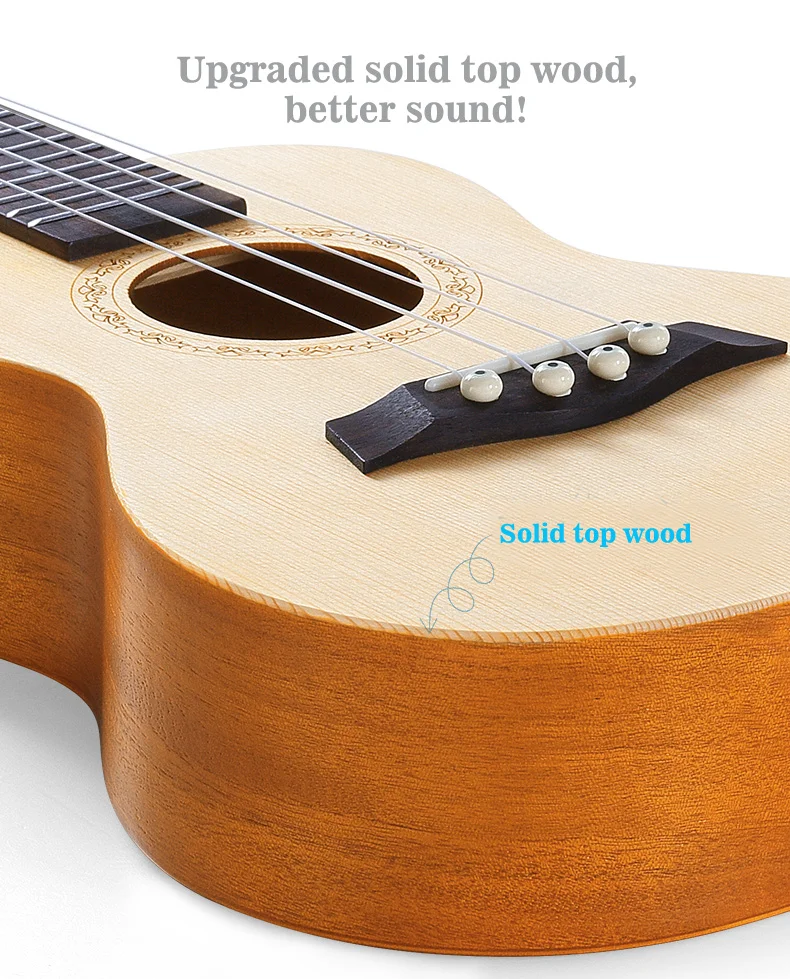 Hot! Cheap Price Solid Wood Ukulele Wholesale 21 Inch Kid Guitar With