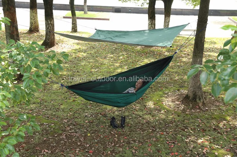 Waterproof Relaxing Mosquito Hammocks Camping Rest Hammock Mesh Cover Hammock With Oxford Canopy