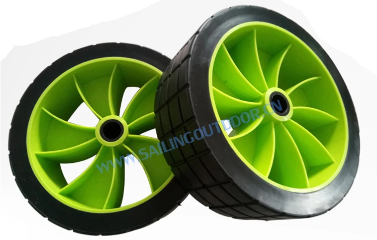 10" Pneumatic PU Tire Beach Wheel Balloon Wheel For Kayak Cart Beach Trolley 2Pc
