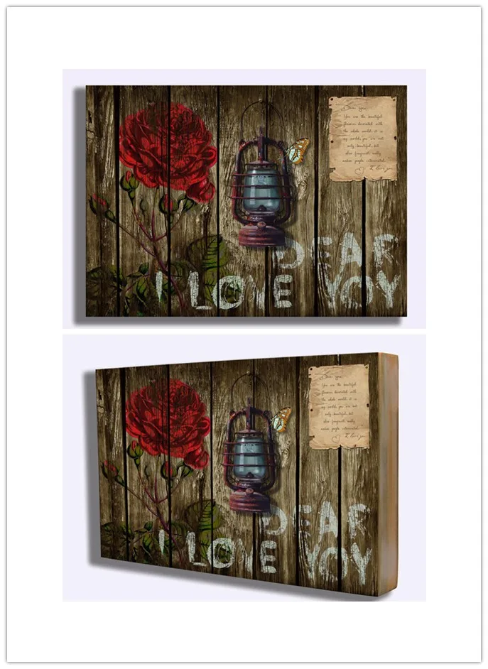 Dear I Love You Wall Decor Wood Box Sign Print Vintage Wooden Block