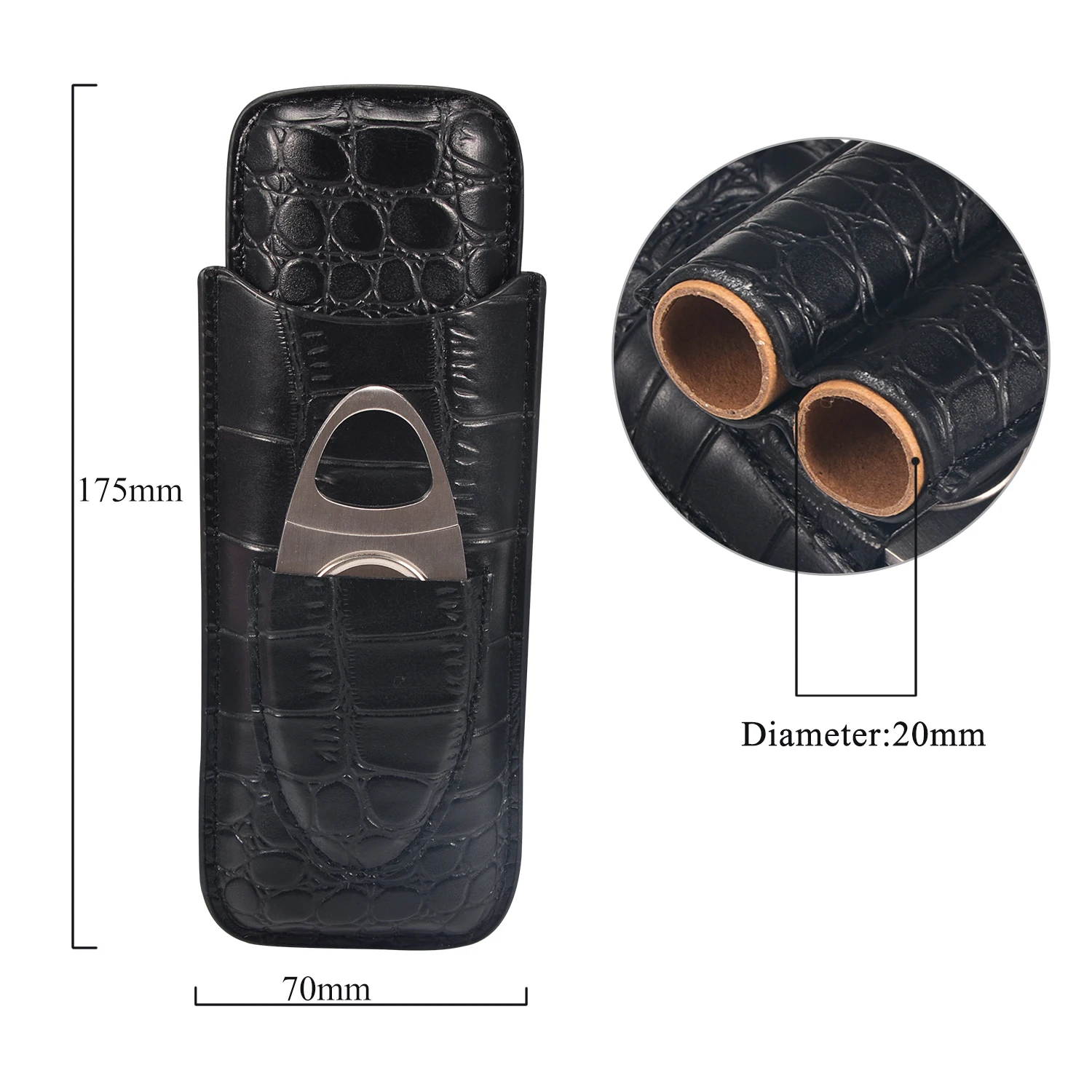 OEM luxury waterproof cigar cases with cigar cutter