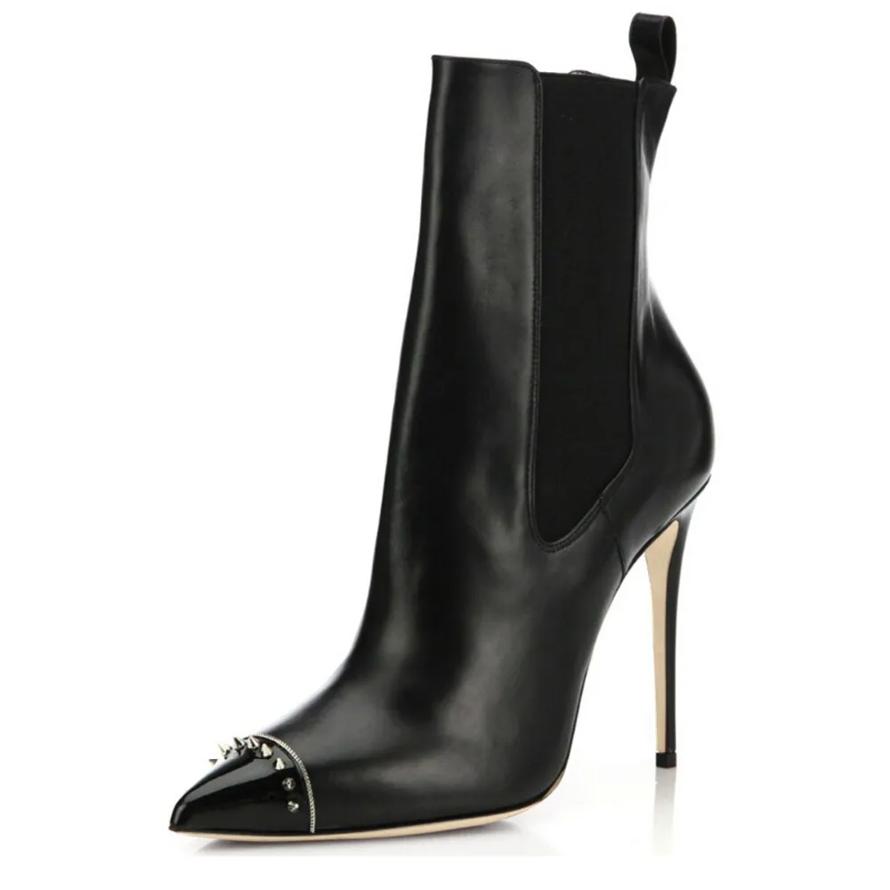 Hmb80 Europe Ladies Leather Women High Heel Rubber Boots Ankle Boots