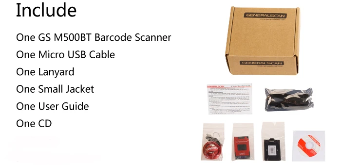 Generalscan GS M500BT 2D Mini Wireless Barcode Scanner Android Bluetooth Handheld Barcode Scanner (GS07)