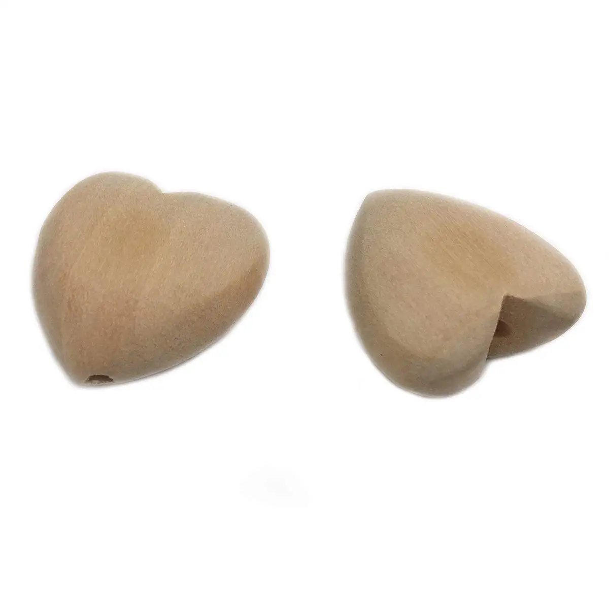 Wendysun 30pcs Natural organic Maple Wood Heart Beads Unfinished DIY Beads Accessories &Wood Crafts Baby Teether Hanging Materials Wooden Teether
