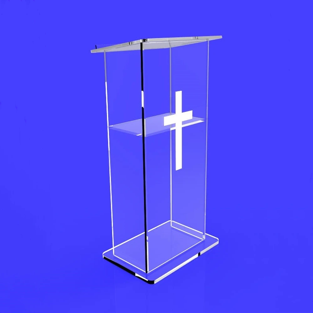 Clear Acrylic Church Podium Pulpit With Cross,Modern Custom Church ...