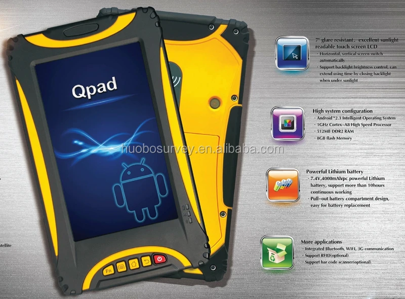 Full Rugged Design GIS Tablet Qpad with GNSS Location Technology