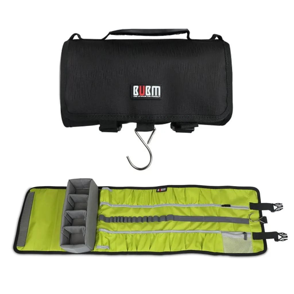 BUBM Large Canvas Travel Roll Bag Camera Rollup Protective Case for Gopro Hero 4, 3+, 3, 2 , Camera Accessories Rollup Shoulder Bag for Gopro Cameras and Accessories