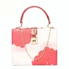 Luxury faux leather wood box with chain